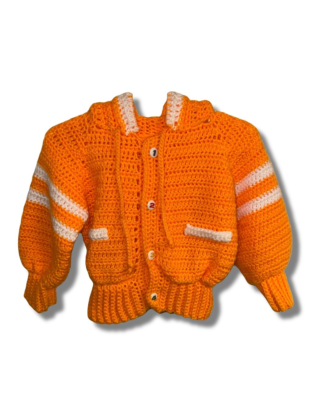 Handmade Crocheted Hooded Knit Sweater